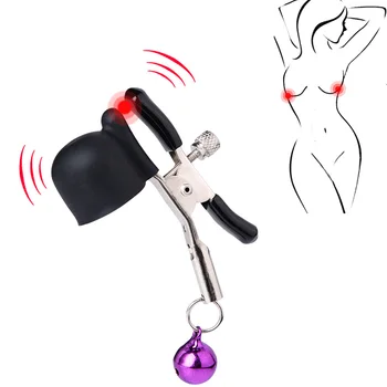Vibracija Įmova Gnybtus Spenelių Įrašą Vibratorius su Bell Krūties Krūtinės Stimuliatorius Massager Suaugusiųjų Žaislas Masturbator Sekso Žaislai Moteris