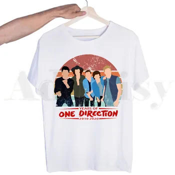 Viena Kryptimi Harry Styles Merch 1D Harajuku T-shirts Marškinėlius Viršuje Tees Streetwear Harajuku Juokinga Tshirts Vyrų Vasaros Mados