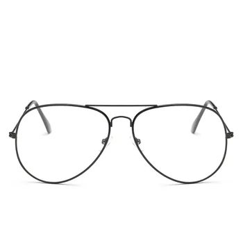 Vintage Gold Metalinio Rėmo Akiniai Mens Moteriški Saulės akiniai Retro Optinis Objektyvas Nerd Akiniai skaidraus Lęšio Akiniai Pilotas Veidrodis