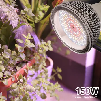 Viso Spektro LED Grow Light 150W E27 Lemputės, Lempos, Apšvietimo Kambarinių Augalų Sėklos, Gėlių Šiltnamio efektą sukeliančių Daržovių Sode Fito Growbox