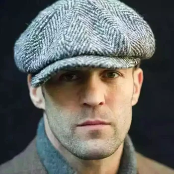 Vyrai Britų Stiliaus Aštuoniakampis Skrybėlės Žiemos Vilnos Skrybėlę Gatsby Bžūp Ivy Skrybėlę Golfo Vairavimo Rudenį Moterys Medvilnės Butas Cabbie Newsboy Kepurės