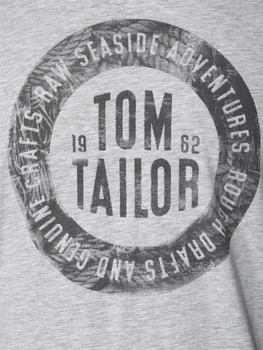 Vyriški marškinėliai Tom Tailor ryškios vasaros vest į kiekvieną dieną madingi su spausdinimo su užrašu gražus darbas sportiškas minkštos medvilnės patogiai spalva jaunimo klubas, lengvai atsitiktinis Fitneso V kaklo