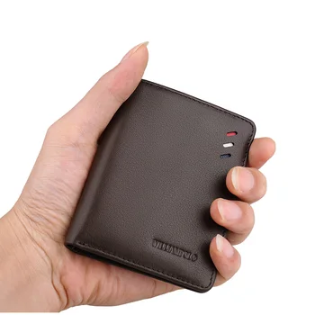 Vyriški trumpi piniginės vertikalus ultra-plonas mini piniginės WILLIAMPOLO originali piniginė, kortelė, maišelis