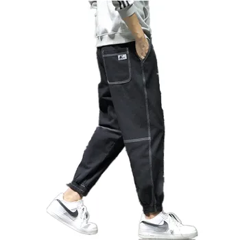 Vyrų Kelnės Sweatpants vientisos Spalvos Atsitiktinis Poilsiu korėjos Streetwear Hip-Hop Vyrų Elastinga juosmens Haremas Pora Kelnės