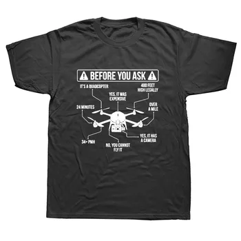Vyrų Naujas Trumpas Rankovės Medvilnės Spausdinti vyriški Jūs klausiate Drone T-Shirt Orlaiviams Skristi Apibrėžimas Marškinėliai