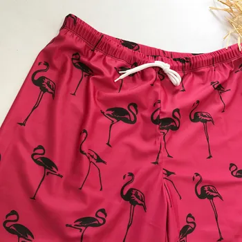 WD122 vasaros paplūdimio trumpas vyrų maudymosi kostiumėliai, sunga valdybos plaukti kamieno boksininkų šortai flamingas spausdinti vyras maudymosi kostiumėlį, maudymosi kostiumai