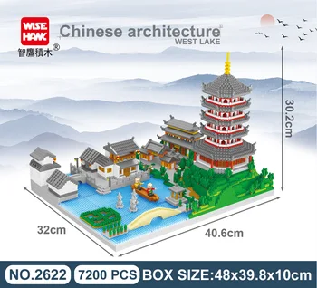 Weagle 2622 diamond blokai Kinija lankytinų vietų serijos Hangzhou West Lake žaislai vaikams dovanos