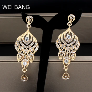 Weibang kristalų ilgi auskarai moterims, elegantiška vaza formos vestuviniai auskarai mados juvelyrika dovana dropshipping