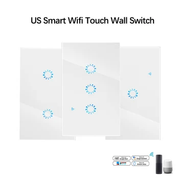 WiFi Smart Touch Wall Pereiti MUMS 1 2 3 Gauja APP Tolimosios Šviesos jungiklis Protingo Namo Valdytojas paramos Alexa/ 