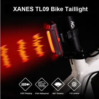 XANES TL09 110LM 6 Režimai Dviratį Uodegos Šviesos 360° Sukimosi USB Įkrovimo Vandeniui IPX4 Įspėjamoji Lemputė, Kempingas Fakelas Žibintų