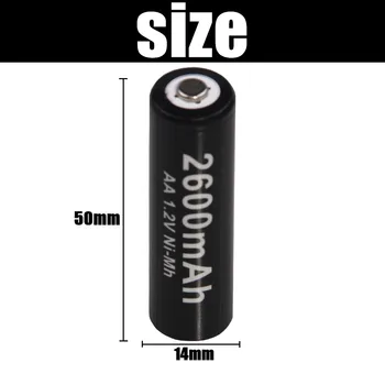 YECKPOWO AA įkraunamos baterijos nimh 2600mah 1.2 V baterijų 2A, žibintuvėlis žaislų už dantų šepetėlį akkumulator 2020 naujas