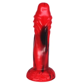YOCY g-spot massager gyvūnų dildo silikono minkštas siurbtukas vibratorių raudonas juodas dildo nelygus mažai siurblys suaugusiųjų žaislai butt plug