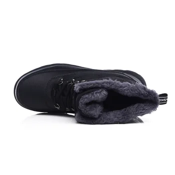 YWEEN vyriški batai vientisa Spalva Vyrų žieminiai batai šiltas pliušinis nėrinių iki 2020 m. naujo dizaino stiliaus PU viršutinis nemokama laivas lauko batai vyrams
