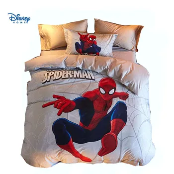 Šalikas Spiderman patalynės komplektai karalienė visiškai twin dydis medvilnė 3d disney lovos užvalkalai berniukas paaugliams 3/4/5vnt mėlyna antklodė padengti 500tc