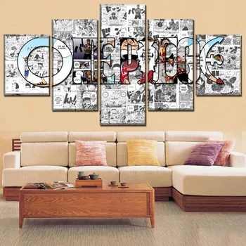 Šiuolaikinio Meno Kūrinius Top-Rated Drobė Spausdinti Tapybos 5 Vnt Anime One Piece Meno Plakatas Logotipas Nuotrauką Sienos Menas Namų Dekoro