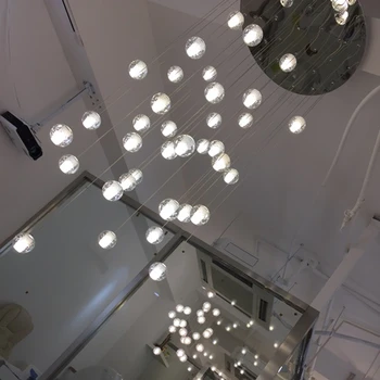 Šiuolaikinės Kristalų Pakabukas Šviesos diodų (LED) Prabangus priedai veltiniams, vilna Lempa Kabo Interjero Kopėčių Koridoriaus laiptų dekoras Lempos Dropshipping Hanglamp