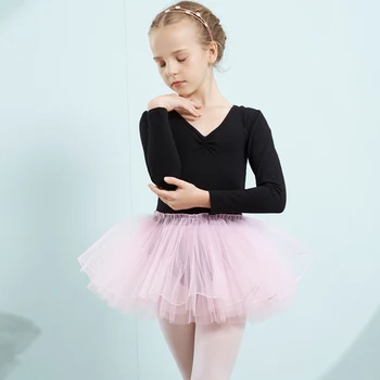 Šukuotos Medvilnės Baleto Suknelė Tutu Baleto Danse Mergaitėms, Vaikams, Vaikų Aukštos Kokybės ilgomis Rankovėmis Tiulio Šokių