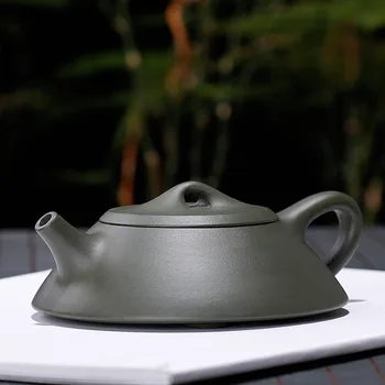 Žalia purvo Dongpo akmens kaušas raudonos molio arbatinukas rankų darbo arbatinukas arbatos ceremonija dovana užrašu