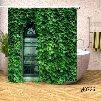 Žaliųjų Augalų Dušo Užuolaidos Vandeniui Vonios Užuolaidos Namų ūkio Vonios kambarys, Vonia Didelio Masto Maudymosi Padengti Rideau De Bain