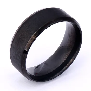 Žiedas Europa ir Jungtinės amerikos valstijos titano plieno papuošalai 8MM paprasta platus-poliruotas matinis vielos tvirtumas nerūdijančio plieno žiedas