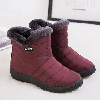Žiemos moterų batai 2021 mados neperšlampami sniego batai, žieminiai batai, moteris atsitiktinis lengvas zip šiltas, prabangus kailiniai batai