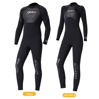 Žiemos šiluminis neopreno plaukimo moterų naršyti hidrokostiumą, visišką 3MM nardymo rashguard maudymosi kostiumėlį moteris atgal užtrauktuką maudymosi kostiumėliai