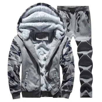 Žiemą Vyrai Šiltas Nustatyti Vilnos Hoodies Vyrų Tracksuit Prekės Tirštėti Drabužių Hoodie + Pants Mens Kostiumai Vyrų Drabužių Streetwear