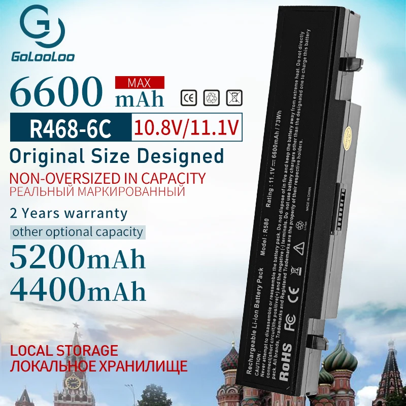 Golooloo 6CELL Naujas Nešiojamas Baterija Samsung AA-PB9NS6B PB9NC6B R580 R540 R519 R525 R430 R530 RV511 RV411 RV508 R528 Aa-Pb9ns6b