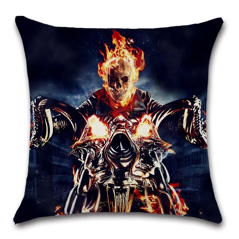 Burning kaukolė Gaisro Ghost Rider spausdinti pagalvėlė padengti Dekoro Kėdė, sofa seat automobilių Dekoratyvinis užvalkalas namų Namų kambario draugo dovaną