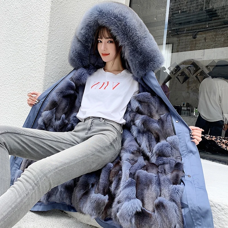 2020 Naujas Mados Nekilnojamojo Kailių Žiemos Paltai Moterims, Originali Kailiniai Paltai Moterims Vandeniui Šiltas Lapės Kailio Įdėklas Streetwear Moterų Parkas Laisvas