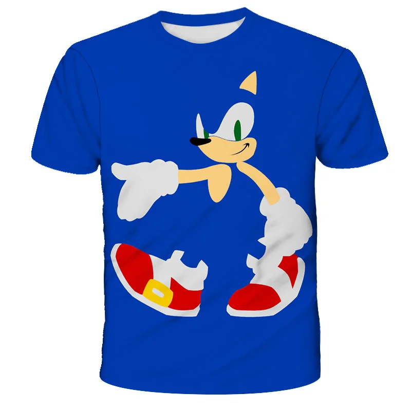 3D Spausdinimo Sonic Vaikai Mados Cool Trumpas rankovės Sonic the Hedgehog marškinėliai Juokingi marškinėliai Berniukams Animacinių filmų Marškinėlius Vaikams Laisvalaikio Viršūnės