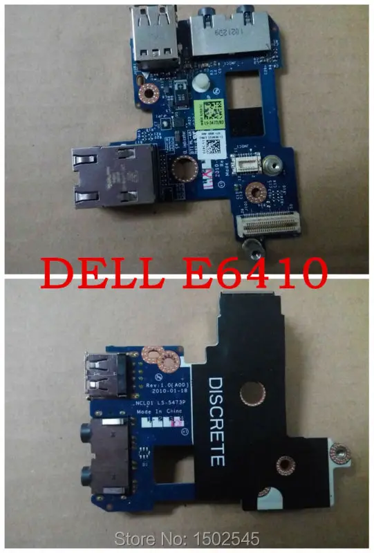 Nemokamas pristatymas originali originalus laptopo USB garso valdybos Ethernet valdybos Dell Latitude E6410 KHKG5 LS-5473P KN-0kHKG5 LAN valdyba