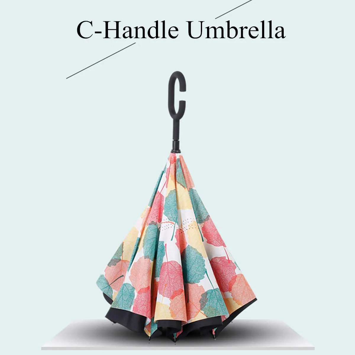 C Rankena Vėjo Atvirkštinio Sulankstomas Skėtis Moterims, 2 Sluoksnis Anti-UV skėtį nuo saulės Antras Skėčiai Savarankiškai Stovėti Moterų Skėtis