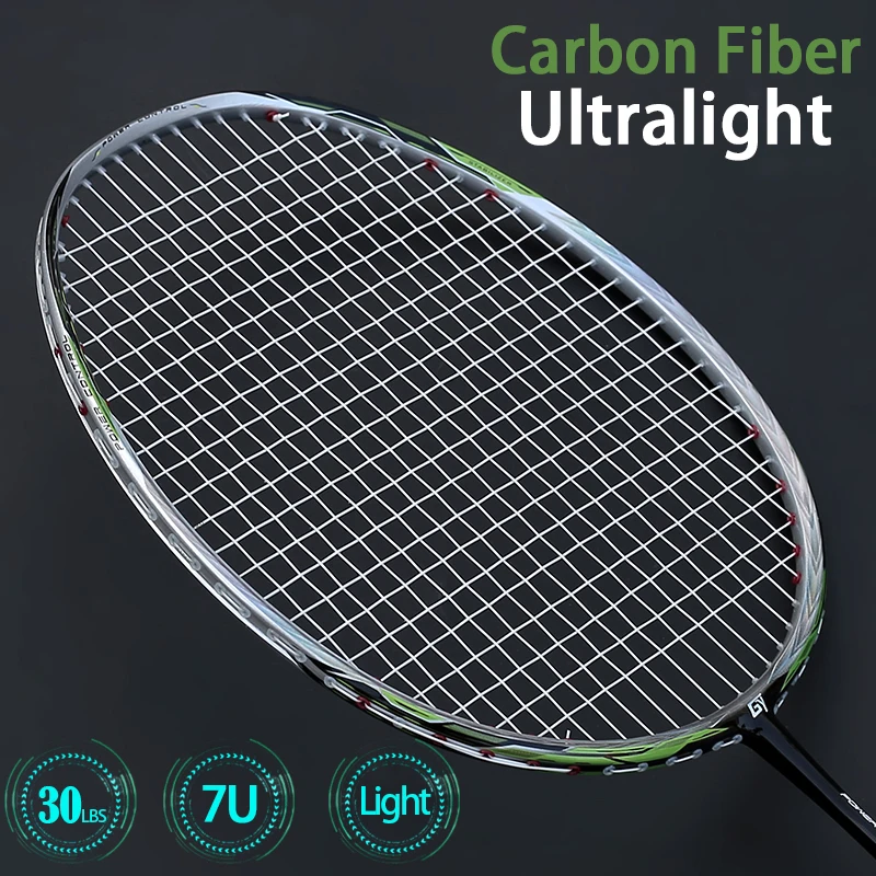 67G Ultralight Anglies Badmintono Raketės 7U Offesive Tipo Profesionalios Raketės Ultra Light Raketės Stygos Krepšiai Greičio Sporto Salė