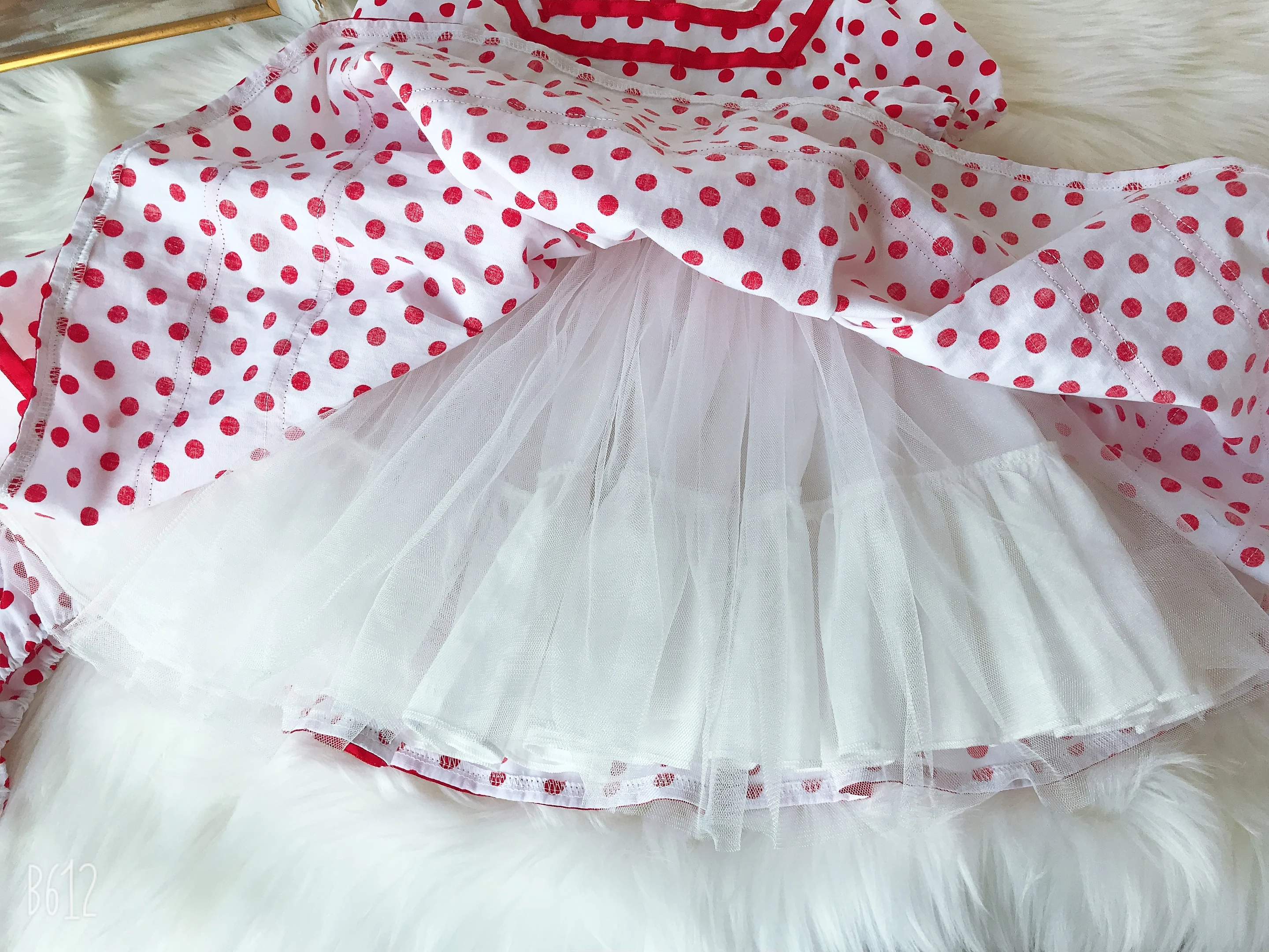 2VNT Baby Girl Vasaros trumpomis Rankovėmis Red Dot Derliaus ispanijos Kamuolys Suknelė Princesė Suknelė Atsitiktinis Gimtadienio Eid Velykų Atostogų