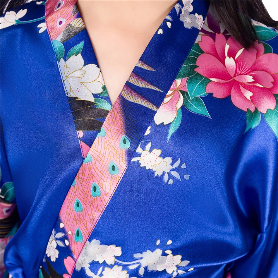 Merginos satino kimono rūbeliai vestuvių bridesmaid šalies merginos šilko chalatai povas pižamą sleepwear Kalėdų kietos merginos robres