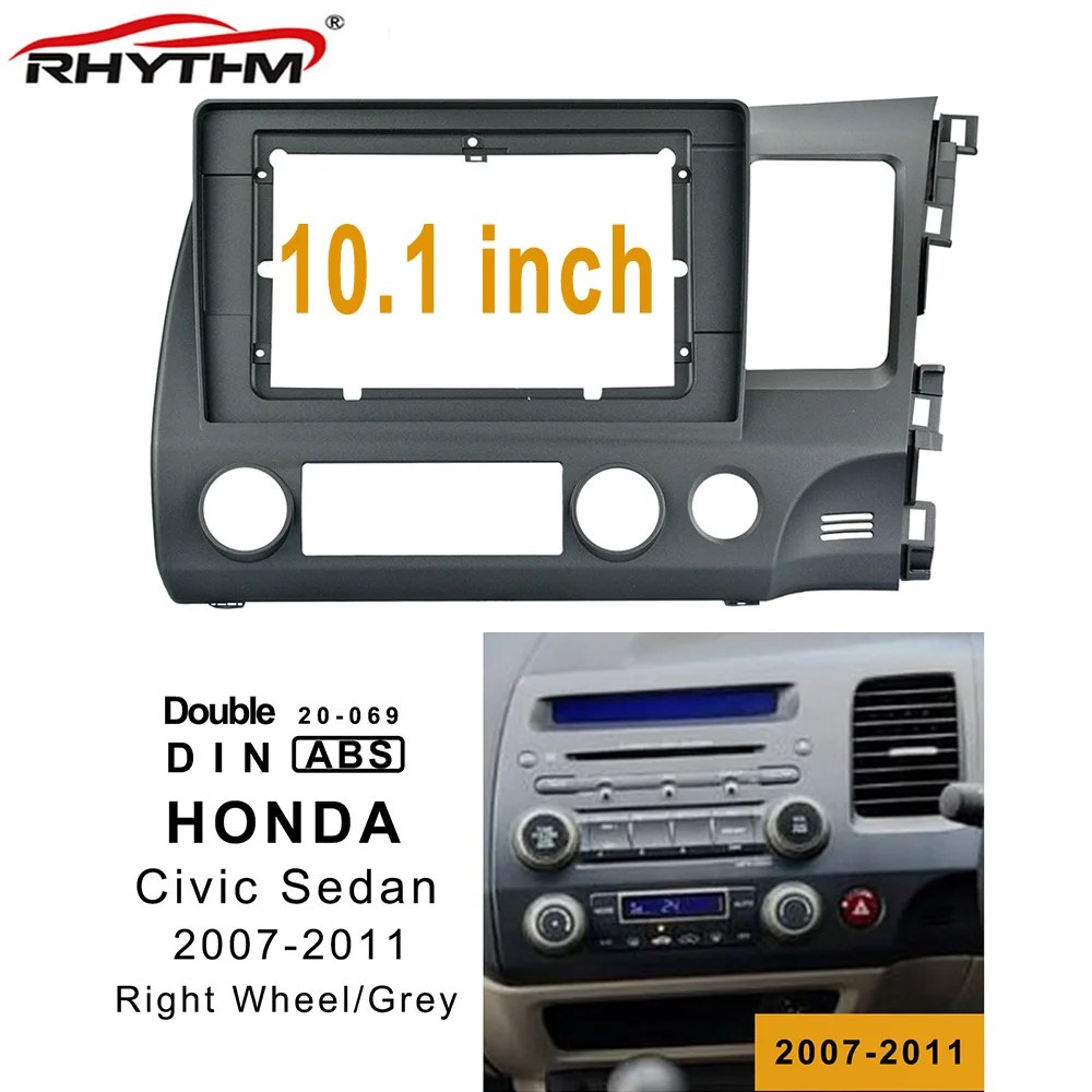 10.1 colių 2din automobilių fascia HONDA CIVIC 2007-2011 teisę varantys Stereo Veido Skydelis Brūkšnys Kalno Įrengimo Dvigubo Din dvd rėmelį