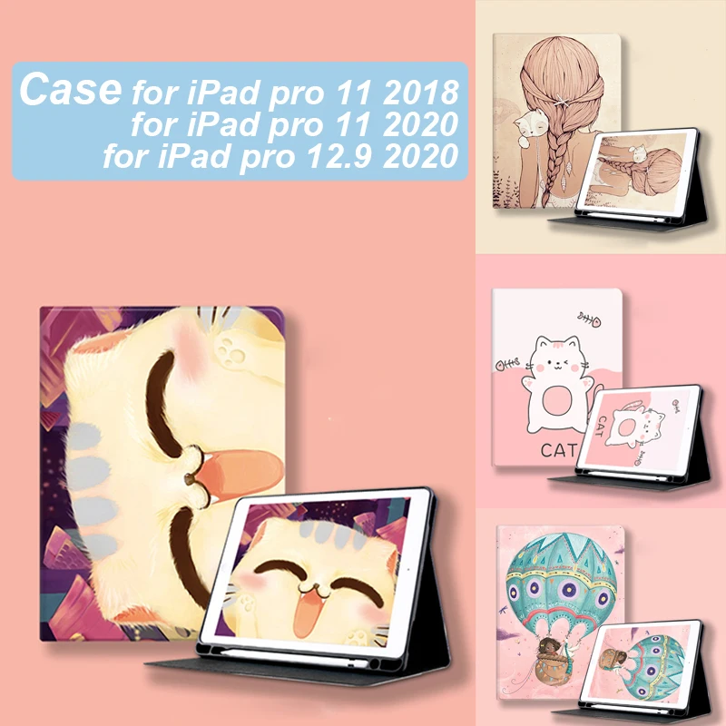Case for iPad pro 11 2018 2020 su Pieštukas Turėtojas Oda Knygos Stiliaus Stovėti Planšetinio kompiuterio Dangtelis 