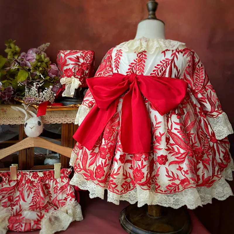 2020Baby Saldus Mergaičių Siuvinėjimo Suknelė Kalėdų Vestuves Gimimo diena Dress Helovinas Drabužius Vaikiška Mergaitė Kalėdų Komplektai