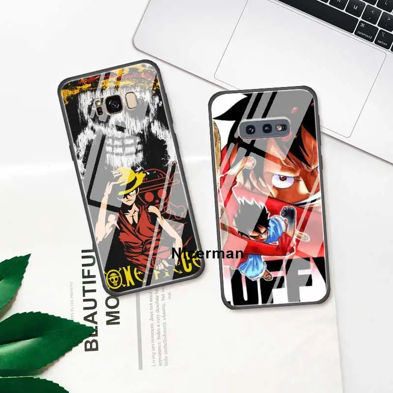 Luffy One Piece Anime Atveju, Samsung Galaxy S20 Ultra S10 S10e 5G S8 S9 Plus Pastaba 10 9 Grūdintas Stiklas Telefono Dangtelį
