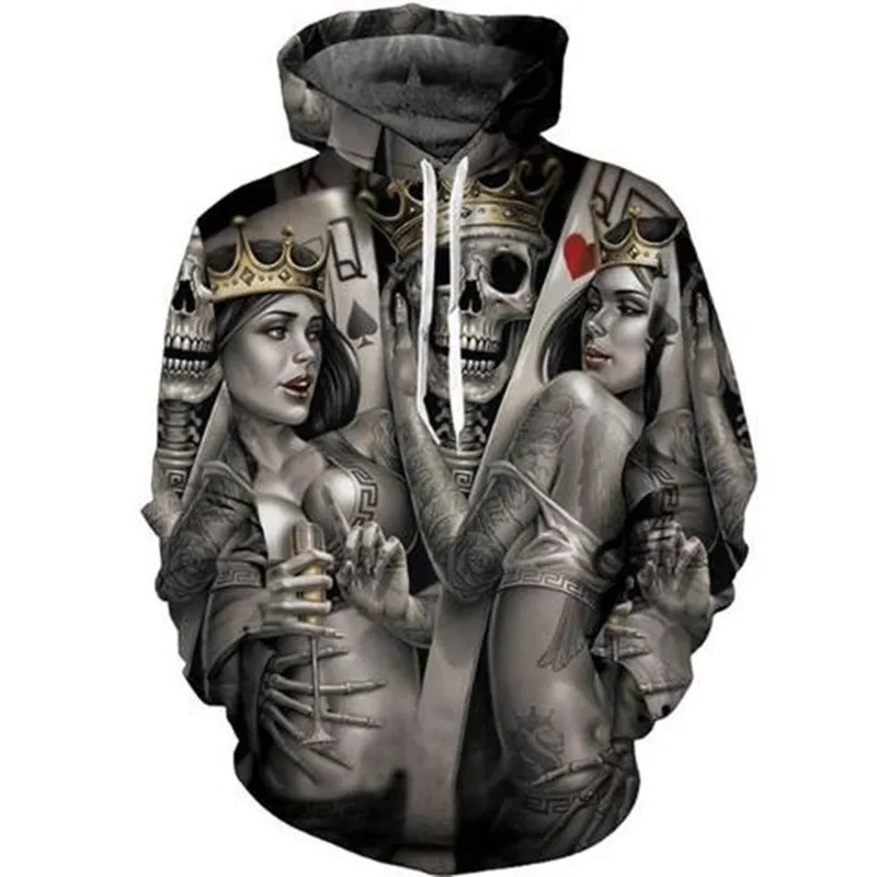 Naujas 3D atspausdintas palaidinės mados ir įdomus hoodies vyrų ir moterų juda kaukolė hoodies žiemos drabužių streetwear