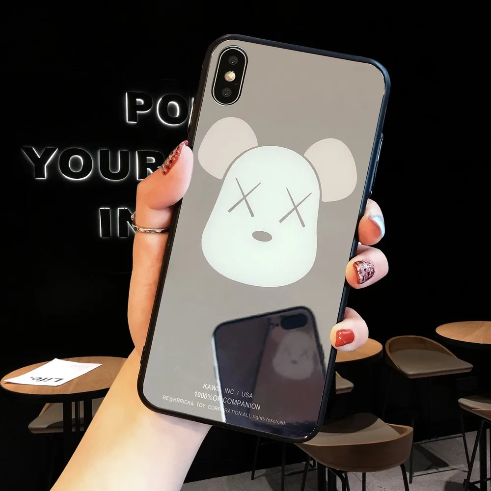 Chaopai smurtinių lokys veidrodis telefono dėklas skirtas iPhone 11 por xr x xs xsmax 7 8 7plus atveju sudaro veidrodis mobiliojo telefono apvalkalas