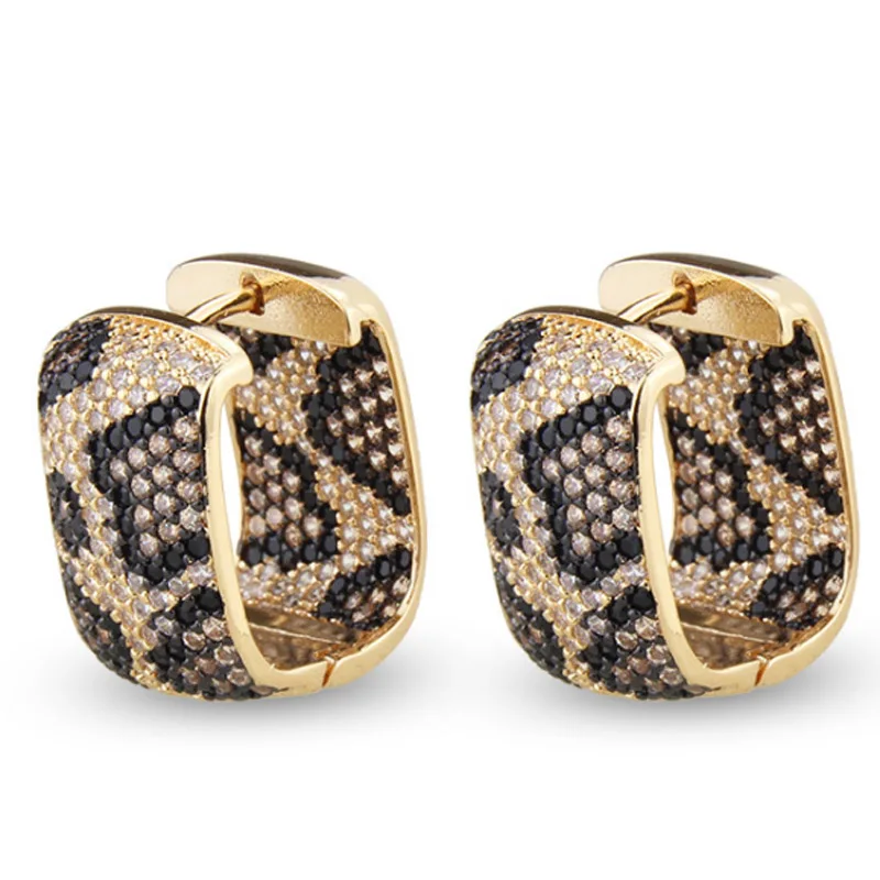 Zlxgirl juvelyrikos prekės ženklo Ruda, persiko leopard vestuvių auskarai papuošalai aukštis Dubajaus Aukso spalvos vario ausis, auskarų bijoux