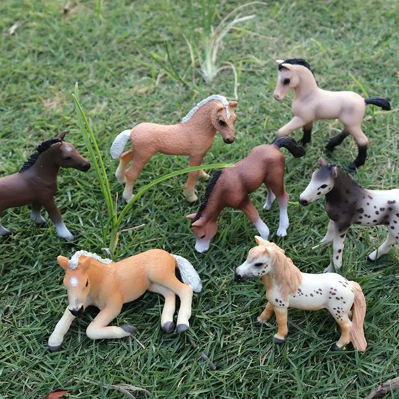 Oenux Originalus Miškų, Laukinių Žirgas Ūkio Gyvulių, Žirgų Modelis Veiksmų Skaičiai Klasikinis Amerikos Clydesdale Arklių PVC Figūrėlės Žaislas, Vaikas