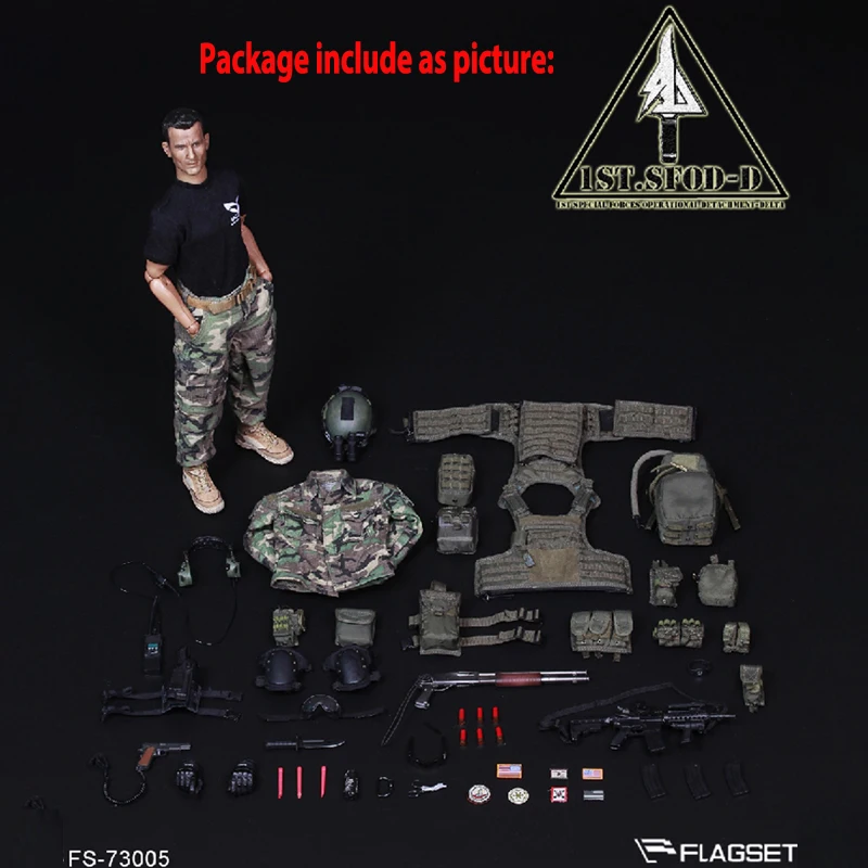 FLAGSET 1/6 Sandėlyje Kolekcines, 1/6 73005 1/6 MES Delta Force Žaislas Modelio Vyriškos Aprangos Aksesuaras, 12-colių SoldierAction Pav.
