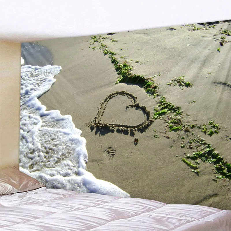 Miško Ir Meilės Patten Paplūdimyje Gobelenas 3D Atspausdintas Smėlio Paplūdimio Iškylą Rankšluostį