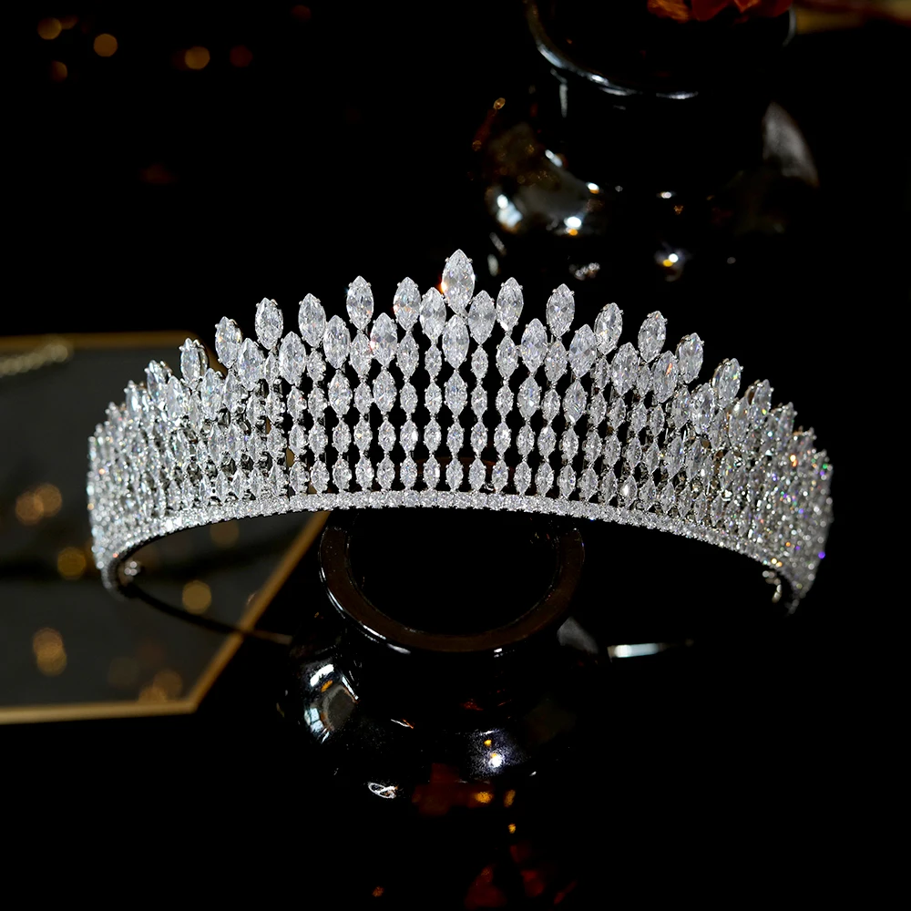 Naujas ir elegantiškas Rožančiai AAA CZ tiara nuotakos vestuvių Rožančiai Ir Karūnos cirkonis šalies Princess tiara Karūna A01067