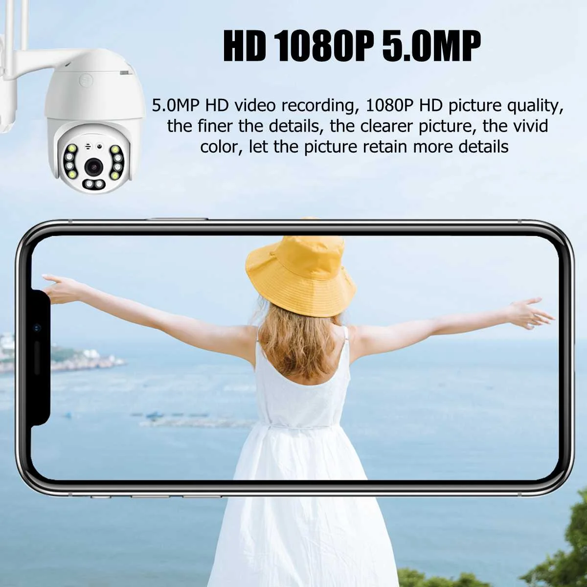 Wi-fi IP Kamera Full HD PTZ Outdoor Speed Dome Kameros Vandeniui 1080P 8X Digital Zoom Naktinio Matymo Namų Stebėjimo kamerų
