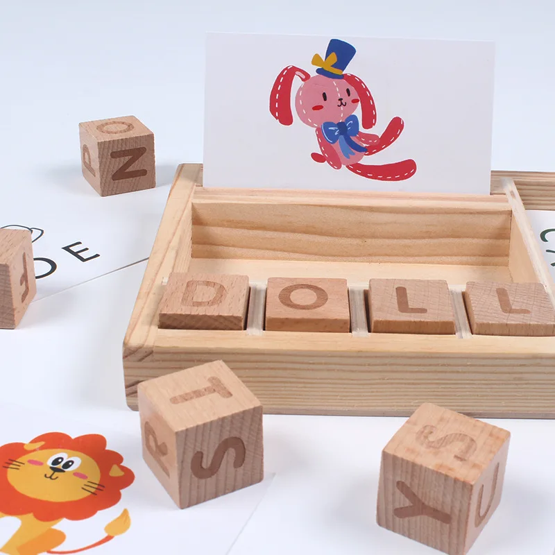 Medienos Rašybos Žodžių Žaidimas Vaikams, Žaislai, Vaikams, Mokymo atminties Mokymosi Mediniai Žaislai, Anksti Švietimo Montessori Ugdymo Žaislas