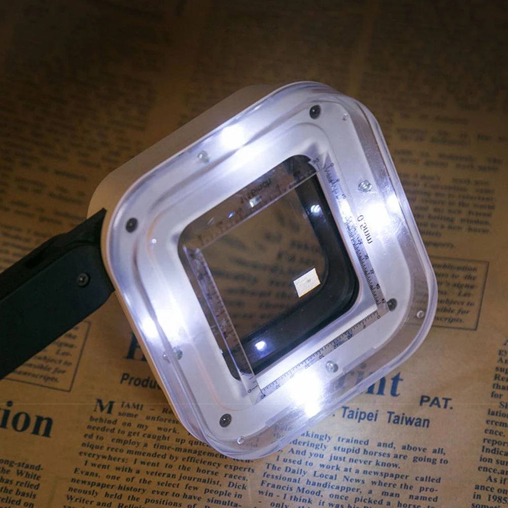 Kišeninis Skaityti Ūkyje Išauga Stiklo didinamasis stiklas Loupe Objektyvas su Skale LED Šviesos Žiūrėti Loupe Didinamojo stiklo Taisymo Įrankis